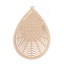 Immagine di Ottone Filigree Stamping Ciondoli Oro Placcato Goccia 4.2cm x 2.7cm, 10 Pz