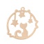 Immagine di Ottone Filigree Stamping Charms Oro Placcato Tondo Gatto Filigrana 22mm x 20mm, 20 Pz