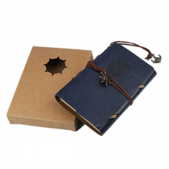 Picture of (150 Page) PU Leather & Kraft Paper Writing Memo Notebook Gray Rectangle 14.5cm x 10cm, 1 Copy
