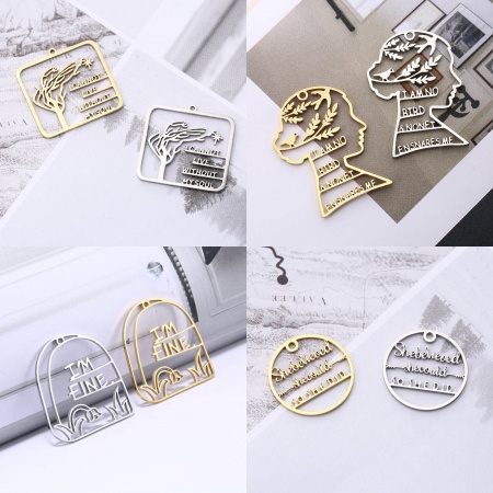 304 Stainless Steel Pendants Rectangle Silver Tone Message " I CANNOT LIVE WITHOUT MY SOUL " 33mm x 30mm, 1 Piece