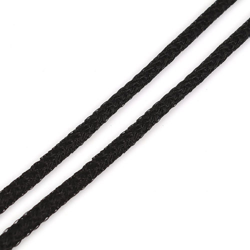 Picture of Polyester Jewelry Cord Rope Black 5mm( 2/8"), 5 Yards