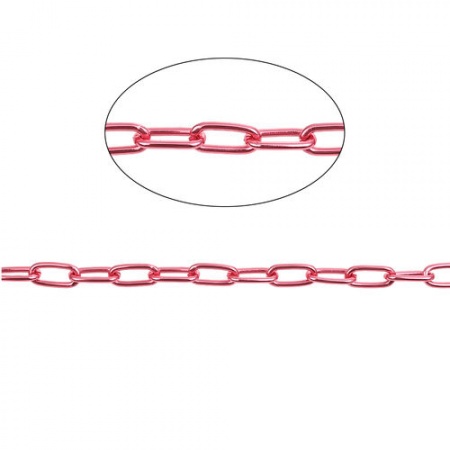 Aluminum Open Link Cable Chain Findings Fuchsia 11.4x5.7mm( 4/8" x 2/8"), 5 M