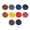 Immagine di Legno Bottone da Cucire ScrapbookBottone Tondo Colore del Caffè Quattro Fori Spirale Disegno 25mm Dia, 50 Pz