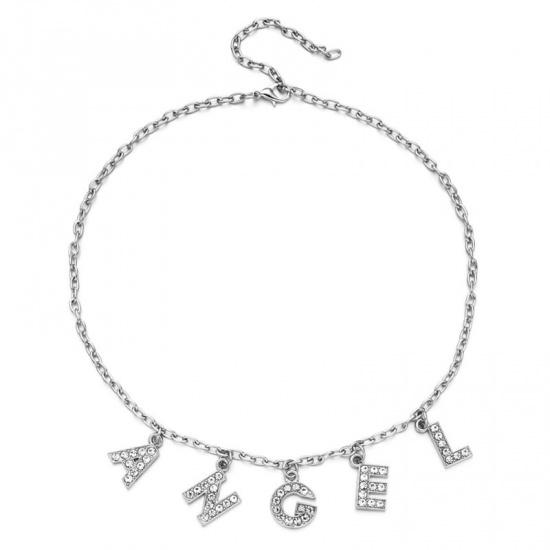 Immagine di Collana Tono Argento Messaggio " Honey " 37cm Lunghezza, 1 Pz