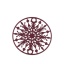 Immagine di Ottone Filigree Stamping Connettore Tondo Colore di Vino Rosso Fiocco di Neve 20mm Dia., 10 Pz