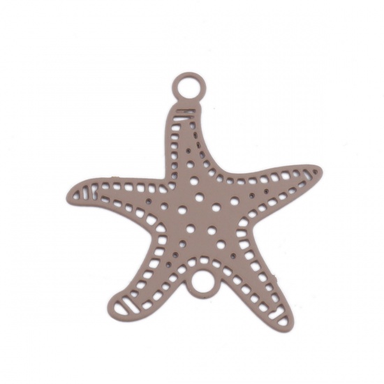 Изображение Медь Филигранные  цветок железа Коннекторы Морская Звезда Позолоченный 21мм x 20мм, 20 ШТ