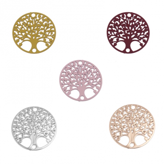 Picture of Brass Filigree Stamping Connectors Round Tree of Life                                                                                                                                                                                                         