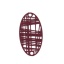 Immagine di Ottone Filigree Stamping Connettore Ovale Colore di Vino Rosso Striscia 24mm x 13mm, 10 Pz
