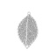 Immagine di Ottone Filigree Stamping Connettore Foglia Tono Argento 25mm x 14mm, 10 Pz