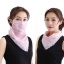 水色 -多機能 フェイスマスク シルクマスク フェイスカバー ネックカバー UVカット 耳かけ 日焼け対策 女性用 の画像