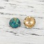 Immagine di Ottone Cloisonne Coppette Copriperla Fiore Di Loto Oro Placcato Verde Pavone Smalto ( Adatto Perline: 12mm Dia.) 11mm x 10mm, 2 Pz