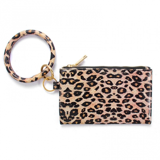 Immagine di Purple - Bracelet Hang Wallet Coin Purse Clutch Comstic Makeup Bag Tassel Wristlet Keychain