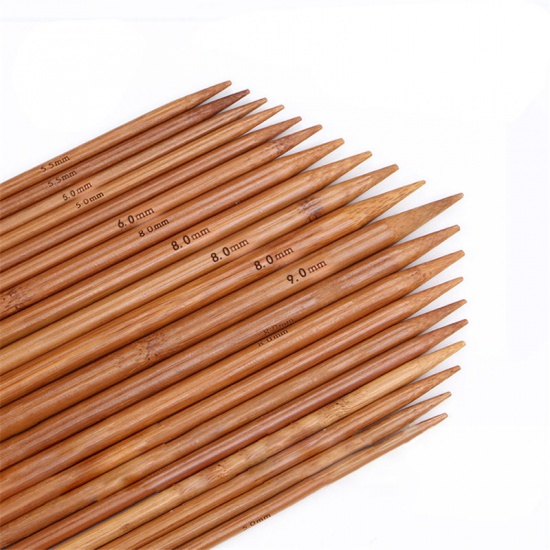 Immagine di Natural - 10mm Bamboo Double Pointed Knitting Needles Coffee 36cm long（2 Pcs/Set），4 Sets