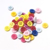 Picture of Resin Sewing Buttons Scrapbooking 4 Holes Round Light Pink 9mm Dia, 500 PCs