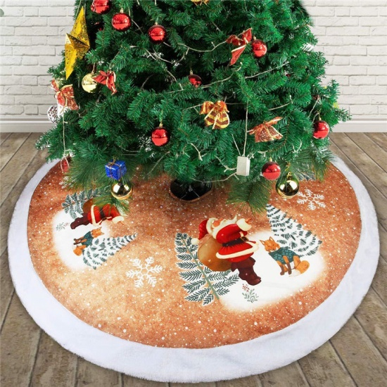 Immagine di Stoffa Tappeto Multicolore Tondo Babbo Natale 98cm Dia, 1 Pz