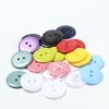 Picture of Resin Sewing Buttons Scrapbooking 2 Holes Round Yellow 23mm( 7/8") Dia, 50 PCs