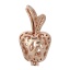 Image de Pendentifs Médaillon Porte Perle de Vœux en Alliage de Zinc Pomme Argenté Pouvoir Ouvrir (Apparié à Perle: 8mm) 31mm x 16mm, 5 Pcs