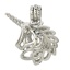 Bild von Zinklegierung Wunsch Perlenkäfig Schmuck Anhänger Pferd Versilbert Zum Öffnen (Für Perlengröße: 8mm) 26mm x 23mm, 5 Stück