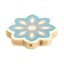 Picture of Wood Spacer Beads Flower Blue About 32mm x 32mm, Hole: Approx 1.8mm, 10 PCs