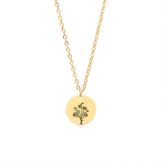Bild von Flora Kollektion Halskette Silberfarbe Sonnenblume 44cm lang, 1 Strang