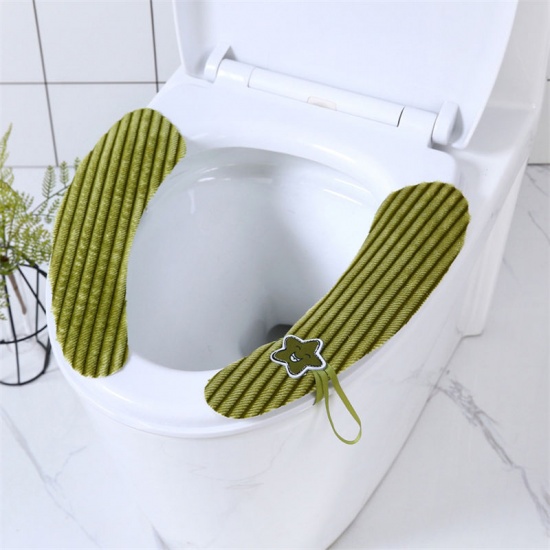 Image de Coussin Siège de Toilette en Velvet Chats Brun 37cm x 8cm, 1 Paire