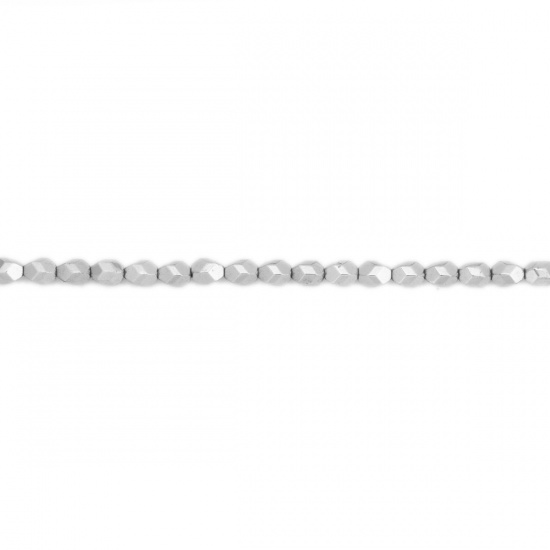 Image de (Classement B) Perles en Hématite （ Naturel ） Ovale Multicolore A Facettes 5mm x 4mm, Trou: env. 1mm, 40.5cm - 40cm long, 1 Enfilade (Env. 81 Pcs/Enfilade)