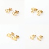 Picture of Stainless Steel Ear Post Stud Earrings Heart Hollow