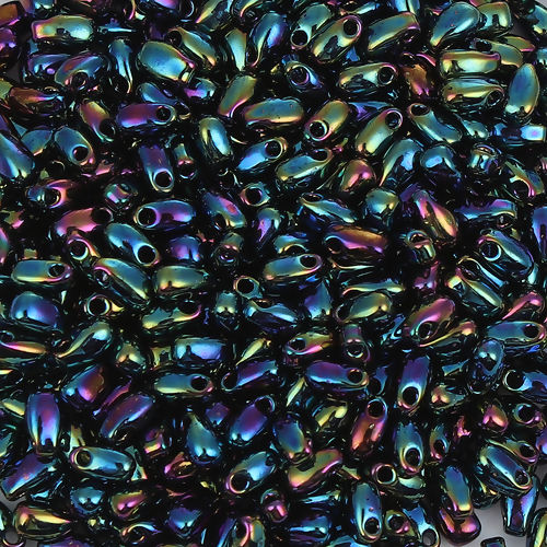 Imagen de (Japón Importación) Vidrio Gota de Cuentas de Semillas de Flecos Dorado Metálico 5.5mm x 3mm, 0.8mm, 5 Gramos 14