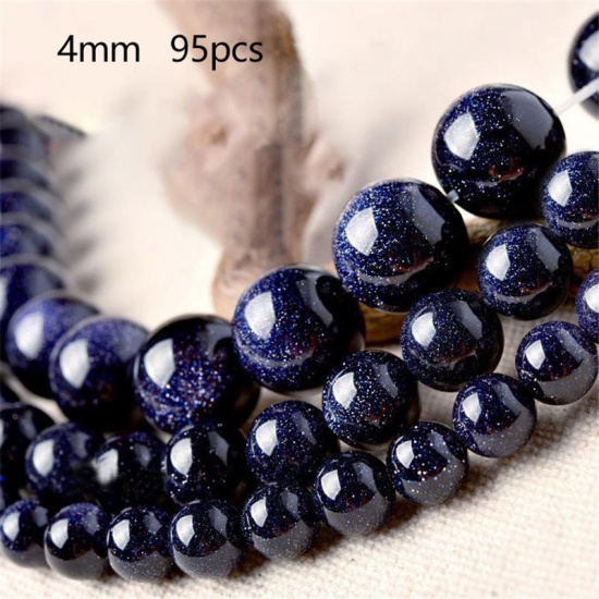 Picture of Blue Sand Stone Beads Round