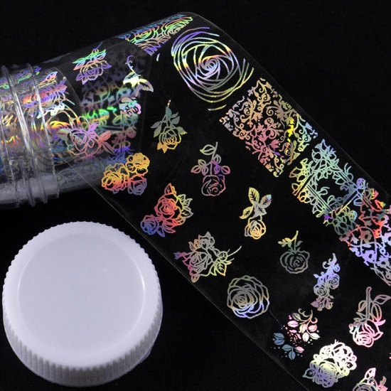 Immagine di Plastica Adesivi per Unghie Multicolore 100cm x 4cm, 1 Foglio