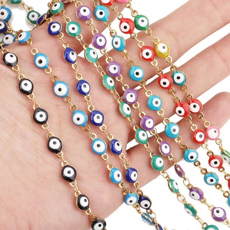 Stainless Steel Bracelets Evil Eye Enamel