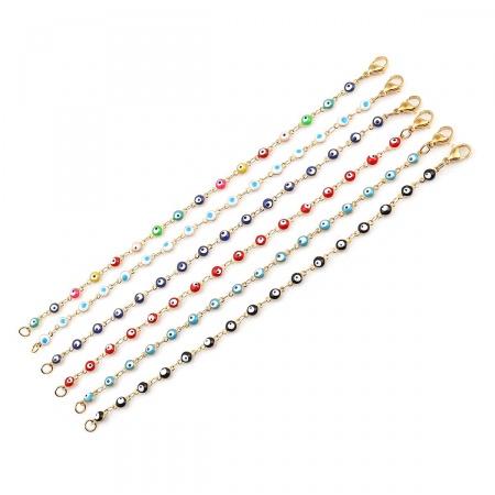Stainless Steel Bracelets Evil Eye Enamel