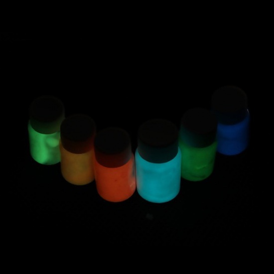 Picture of Resin Jewelry DIY Making Craft Glow In The Dark Luminous Paint Pigment Blue (Contain Liquid) 53mm(2 1/8") x 30mm(1 1/8"), 1 Piece (Approx 15 Grams)