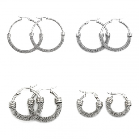 Stainless Steel Hoop Earrings Round