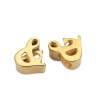 Picture of 304 Stainless Steel Spacer Beads Symbol Sign Gold Plated Ampersand " & " 7mm( 2/8") x 7mm( 2/8"), Hole: Approx 2.4mm, 1 Piece