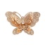Imagen de Latón Filigrana Estampación Colgantes Chapado en Oro Mariposa Transparente Rhinestone 51mm x 37mm, 2 Unidades