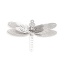 Imagen de Latón Filigrana Estampación Colgantes Tono de Plata Libélula Transparente Rhinestone 51mm x 34mm, 5 Unidades