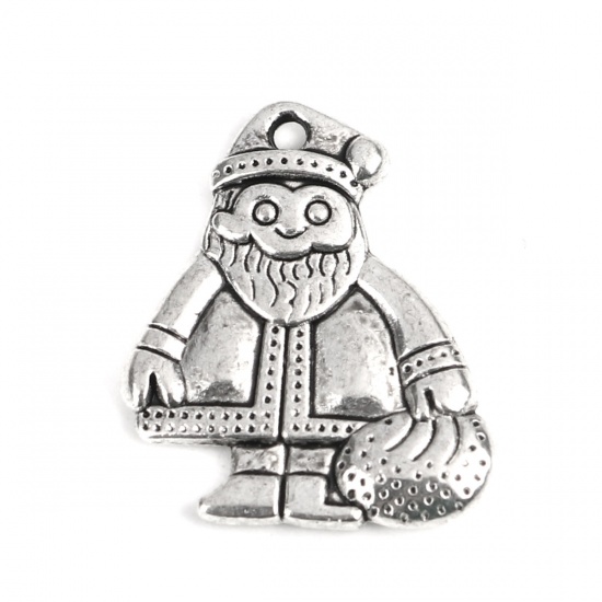 Picture of Zinc Based Alloy Charms Christmas Stocking Antique Silver 28mm x 18mm, 10 PCs