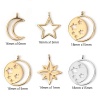 Picture of Brass Galaxy Charms Round Gold Filled Star 18mm( 6/8") x 15mm( 5/8"), 3 PCs