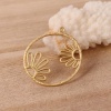 Image de Breloques en Laiton Rond Mat Fleurs