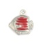 Image de Breloques en 304 Acier Inoxydable Bijoux d'Océan Poisson Tropicale Argent Mat Rouge Émail 13mm x 12mm , 10 Pcs