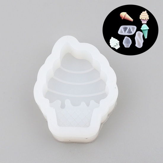 Picture of Silicone Resin Mold For Jewelry Making Geometric White 10.5cm x 5.5cm, 1 Piece