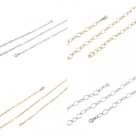 Stainless Steel Paperclip Chains Link Cable Chain Necklace Oval