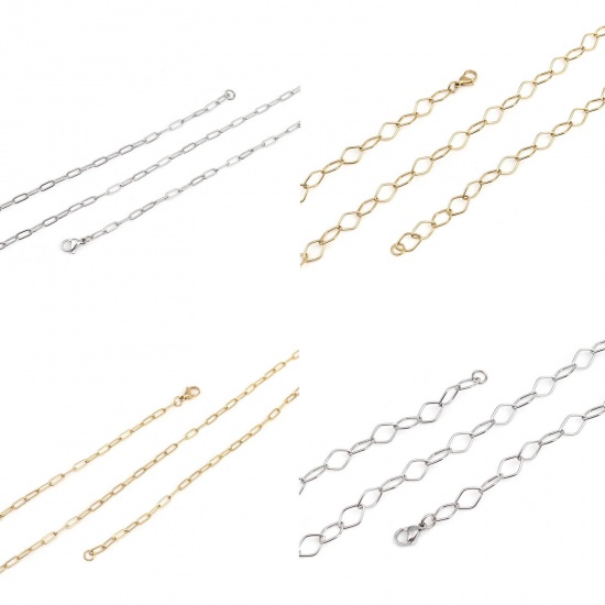 Picture of Stainless Steel Paperclip Chains Link Cable Chain Necklace Oval