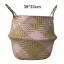 Изображение Pink - Checkered Seagrass Storage Baskets laundry Wicker Flower Toy Basket Organizer 39cm x 33cm