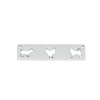 Bild von 201 Edelstahl Haustier Silhouette Verbinder Rechteck Silberfarbe Tier 38mm x 10mm, 2 Stück