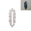 Picture of 201 Stainless Steel Centerline Beadable Connectors Feather Silver Tone 33mm(1 2/8") x 11mm( 3/8"), 2 PCs