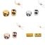Immagine di Ottone Perle Fermaglio Scorrevole Tondo Oro Placcato Con Silicone Regolabile in Nucleo 8mm Dia., Foro: 1.5mm, 3 Pz