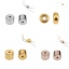 Immagine di Ottone Perle Fermaglio Scorrevole Cilindrico Tono Argento Con Silicone Regolabile in Nucleo 5mm x 4mm, Foro: 0.7mm, 5 Pz