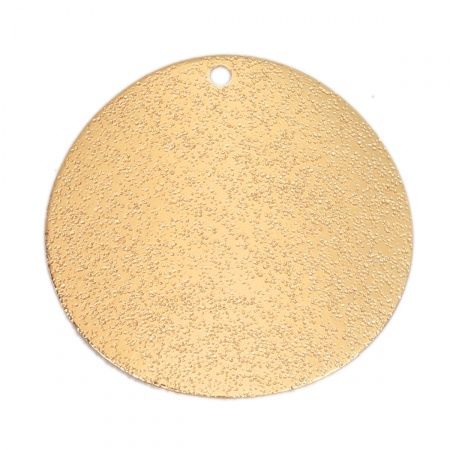 Breloques en Laiton Rond Doré Givré 25mm Dia, 10 Pcs Breloques en Laiton Rond Doré Givré 25mm Dia, 10 Pcs